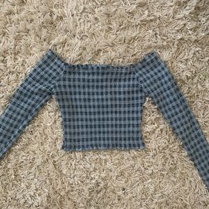 Off the shoulder checkered top